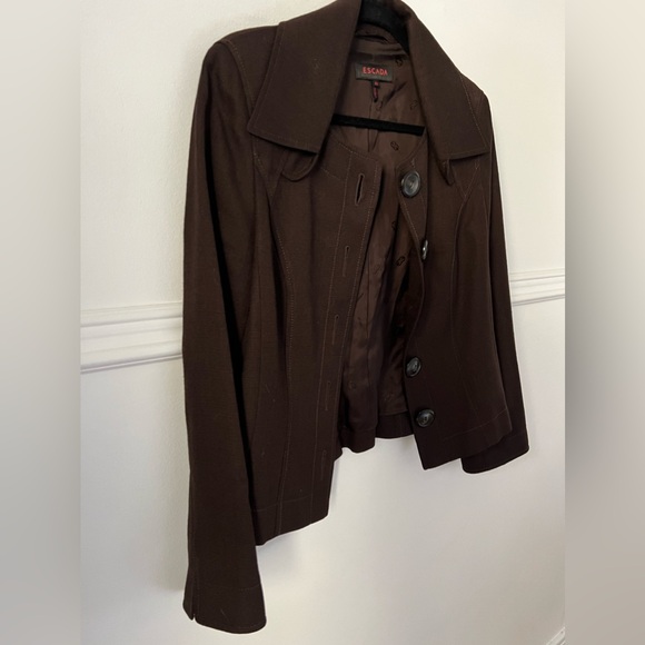 Escada NEW vintage jacket blazer 30% wool 70% rayon Made In Germany brown - Picture 6 of 17
